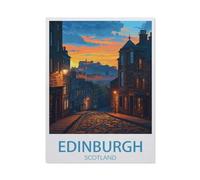 Edinburgh Scotland Vintage Travel Posters Sunset，Tin Sign Vintage Retro Metal Wall Decor Decoration Art for Home Garden Kitchen Bar Pub Living Room Office Garage Poster Plaque(30x40cm）12x16 inch-AG24