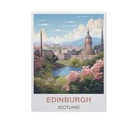 Edinburgh Scotland Vintage Travel Posters,Tin Sign Vintage Retro Metal Wall Decor Decoration Art for Home Garden Kitchen Bar Pub Living Room Office Garage Poster Plaque(20x30cm)8x12 inch-BW8