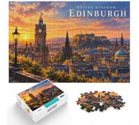 Edinburgh Skyline Adult Jigsaw 1000pcs (52x38cm) | For focused indoor leisure: Adult jigsaw puzzle with 1000 pieces brings a classic challenge to rainy-day downtime.