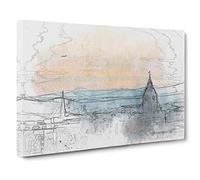 Edinburgh Skyline in Scotland Canvas Print | Gallery Wrapped 30mm Frame Wall Art | 30x20 inches | Ready to Hang | Modern Cityscape Picture | Living Room Bedroom Lounge Office