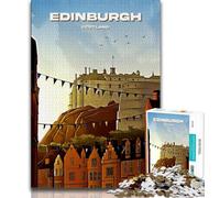 Edinburgh Travel Art Jigsaw Puzzles 1000 Pieces for Adults Teens,Challenging Game And Family Play for Is Ideal As A Gift for The Whole Family 38x52cm