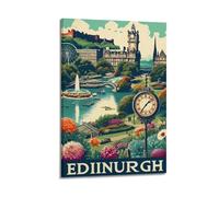 Edinburgh United Kingdom Vintage Travel Poster Artworks Picture Print Wall Art Painting Canvas Decor Homes Decorative 24x36inch(60x90cm)