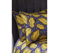 Edinburgh Weavers Magali 200TC Leaf Premium Cotton Sateen Piped Pair of Pillowcases in Yellow Edinburgh Weavers Yellow