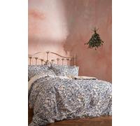 Edinburgh Weavers Malory Botanical Luxury Cotton Piped Duvet Cover Set in Navy | Size: Double Edinburgh Weavers Navy Double