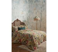 Edinburgh Weavers Morton 200 Thread Count Floral Premium Cotton Sateen Piped Duvet Cover Set in Cream | Size: King Edinburgh Weavers Cream King