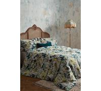 Edinburgh Weavers Morton 200 Thread Count Floral Premium Cotton Sateen Piped Duvet Cover Set in Teal | Size: Double Edinburgh Weavers Teal Double