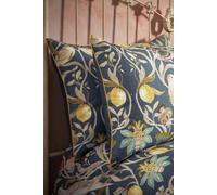 Edinburgh Weavers Songbird Floral Birds Luxury Cotton Piped Pair of Pillowcases in Navy Edinburgh Weavers Navy
