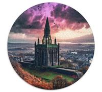 Edinburgh1000 Pieces Round Jigsaw Puzzle Urban ArchitectureCreative Jigsaw Puzzles Adults & Kids Unique Challenge Games 1000pcs (67.5x67.5cm)