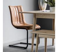 Swanley Faux Leather Dining Chair - Brown (Set of 2)