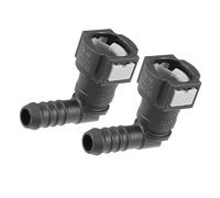 Edinstry 2pcs 90° Fuel Line Quick Connectors 3/8" to 3/8", Nylon Push-On Barb Adapter Fittings for 10mm Rubber Tubing, Gasoline/Diesel Compatible