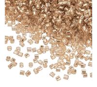 Edinstry Glass Bugle Beads Mini Tube Loose Beads Glass Seed Spacer Bead for DIY Bracelet & Necklace Jewelry Making Supplies Bulk Kit Silver-Champagne 1.5x1.5mm 1400pcs