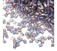 Edinstry Glass Bugle Beads Mini Tube Loose Beads Glass Seed Spacer Bead for DIY Bracelet & Necklace Jewelry Making Supplies Bulk Kit Bean Purple 1.9x1.5mm 1400pcs