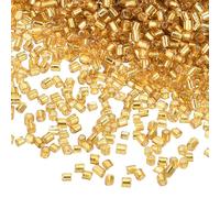 Edinstry Glass Bugle Beads Mini Tube Loose Beads Glass Seed Spacer Bead for DIY Bracelet & Necklace Jewelry Making Supplies Bulk Kit Silver-Gold 1.5x1.5mm 1400pcs