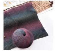 Edinstry Mohair Gradient Yarn Lace Weight - 55g Ultra-Soft Fluffy Color-Fade Cake for Hand-Knit Scarf, Sweater, Shawl & Blanket, DIY Craft 1 Skein, Peacock