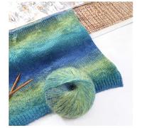 Edinstry Mohair Gradient Yarn Lace Weight - 55g Ultra-Soft Fluffy Color-Fade Cake for Hand-Knit Scarf, Sweater, Shawl & Blanket, DIY Craft 1 Skein, Ice-Mint