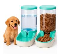 Edipets, Automatic Cat Dog Feeder 2 Units 3.8L Pet Food and Water Dispenser (Green)