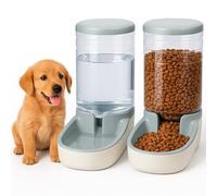 Edipets, Automatic Cat Dog Feeder 2 Units 3.8L Pet Food and Water Dispenser (Grey)