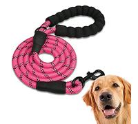 Edipets, Dog Lead, Durable Slip Rope with Soft Padded Handle, Highly Reflective Threads, for Small, Medium, Large Dogs, 47, 60 and 87 inches (60 Inches, Pink)
