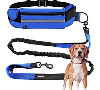 Edipets, Dog Running Lead, Waist Belt, Hands Free, Anti-strain, Reflective, Walking, Training, with your Dogs, 160-220 cm (Blue)