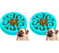 Edipets, Slow Feeder Dog Bowl, Better Feeding, Interactive, Reduces Anxiety while Eating, Food Training, Healthy Habits, for Small, Medium and Large Dogs (Blue) (Pack of 2)