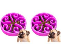Edipets, Slow Feeder Dog Bowl, Better Feeding, Interactive, Reduces Anxiety while Eating, Food Training, Healthy Habits, for Small, Medium and Large Dogs (Violet) (Pack of 2)