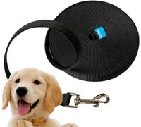 Edipets, Training Lead for Dogs, Dog Lead, Strong Tape, 1.5m / 3m / 5m / 10m / 15m Long, Nylon, for Puppy, Small, Medium and Large Dogs, Red, Black or Blue (15 m, Black)