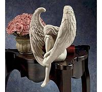EdirFtra Angel Wing Garden Statue, Angel Sculpture, 3D Seated Fairy Art