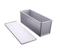 EdirFtra Bread Tins with Cover for Baking, Bread Toast Mold, Pullman Loaf Tin with Slidable Lid, Rectangle Corrugated Toast Box for Toast Sandwich Cake Oven Baking,900g