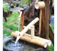 EdirFtra Creative Zen Garden Fountain, Bamboo Water Feature, Shake Water Pump Water Feature, Japanese Outdoor Garden Decoration.