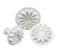 EdirFtra Daisy Cookie Cutter, 3-Piece Flower Garden Cookie Cutter Set, Fondant Cutter, Sugarcraft Cake Decorating Tools, Baking Accessories Diy Mold