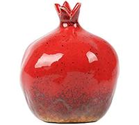 EdirFtra Glass vase, pomegranate ceramic vase, living room, family study decoration, modern simple red small vase, 3 sizes,A