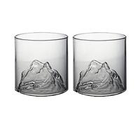 EdirFtra Whiskey Glasses Set of 2, Mountain Whiskey Glasses, Scotch Tumblers, Crystal Whisky Glasses Set, Whisky Tumbler Glasses for Scotch, Bourbon, Negroni Glass,150ml