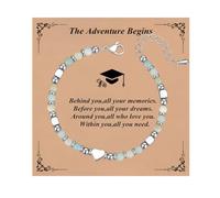 Ediseng 2025 Graduation Gifts for Her,Heart Charm Bracelets for Her,Personalized Graduation Bracelets for College/High School/Masters Degree/Nursing/8th Grade/Middle School/5th Grade, 6.2''+2