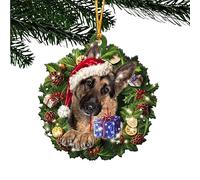 Ediseng Dog Ornaments for Christmas Tree, Cute Dog Picture Decorations, Pet Memorial Gifts, Funny Christmas Tree Ornaments (German-Shepherd)