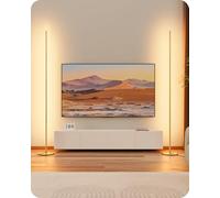 EDISHINE 2 Pack LED Floor Lamp, 146cm Minimalist Dimmable Standing Lamp with Foot Switch, Stepless Dimming, Tall Corner Lamp for Living Room, Bedroom, Office, 3000K, Gold
