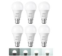 EDISHINE 6 Pack Dimmable Bayonet Light Bulb, 9W LED Bulb, Cool White 6500K, BC GLS A60 Energy Saving Bulb, B22 Bulb for Chandelier, Pendant Light, Office Ceiling Light
