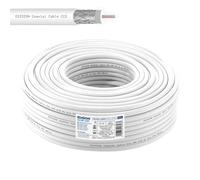 EDISION CCS-100 Coaxial Cable 100 m, Antenna Cable 110 dB Indoor PVC White, Steel/Copper Inner Conductor CCS, SAT Cable, Suitable for DVB-S2, DVB-T/T2, DVB-C, BK Systems, CCTV, Ring 100 m