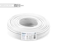 Edision ICX-25 Coaxial Cable 25 m, Antenna Cable 130 dB Indoor PVC White, Steel/Copper Inner Conductor CCS, SAT Cable, Suitable for DVB-S2, DVB-T/T2, DVB-C, BK Systems, CCTV, Ring 25 m