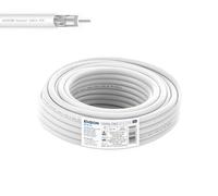 Edision ICX-5 Coaxial Cable 5 m, Antenna Cable 130 dB Indoor PVC White, Steel/Copper Inner Conductor CCS, SAT Cable, Suitable for DVB-S2, DVB-T/T2, DVB-C, BK Systems, CCTV, Ring 5 m