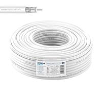 Edision ICX-50 Coaxial Cable 50 m, Antenna Cable 130 dB Indoor PVC White, Steel/Copper Inner Conductor CCS, SAT Cable, Suitable for DVB-S2, DVB-T/T2, DVB-C, BK Systems, CCTV, Ring 50 m