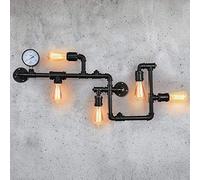 EDISLIVE Industrial Vintage Wall Lights Fitting Lamp Water Pipe Wall Sconces Fixture for Home Decor Pub Cafe Hotel Steampunk Style (Black)