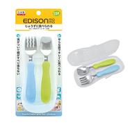 Edison Mama Noodle Falling Prevention Fork and Spoon Kiwi and Watermelon