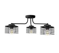 Edison Multi Arm Semi Flush Ceiling Light Black 65cm Netlighting Black One Size