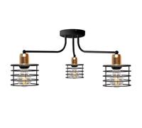 Luminosa Lighting Luminosa Edison Multi Arm Semi Flush Ceiling Light Black, Copper 65Cm
