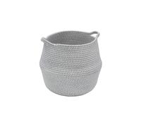 Edison Round Belly Cotton Rope Storage Large Grey JVL Grey L