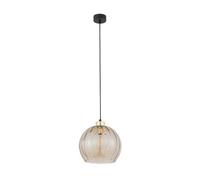 Edit Devi Large Glass Ceiling Pendant Light Amber / Black / Gold