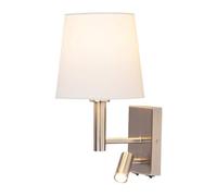Edit Harvey Wall Light With Led Reading Light Satin Chrome