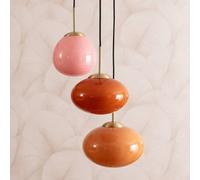 Edit Kurta Glass 3 Light Cluster Ceiling Pendant Pink