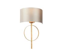 Edit Lighting Carlton Single Light Flush Wall Light in Antique Gold Finish With Mink Satin Shade