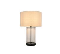 Edit Lighting Echo USB Rechargeable LED Touch Table Lamp - Black with Natural Shade